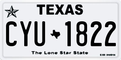 TX license plate CYU1822