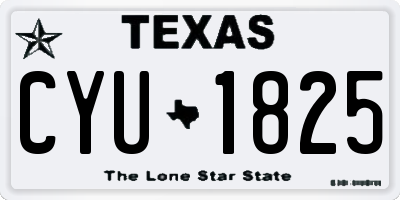 TX license plate CYU1825