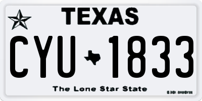 TX license plate CYU1833