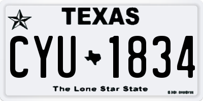 TX license plate CYU1834