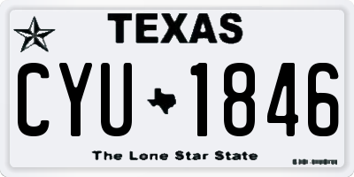 TX license plate CYU1846