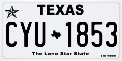 TX license plate CYU1853