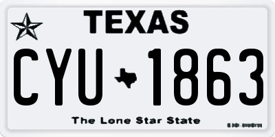 TX license plate CYU1863