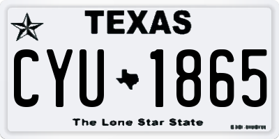 TX license plate CYU1865