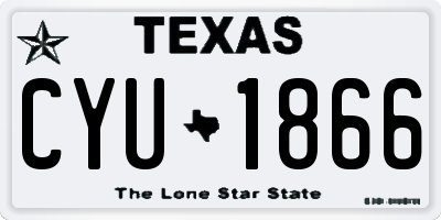 TX license plate CYU1866