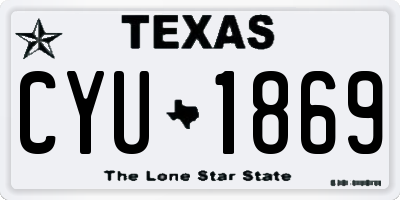 TX license plate CYU1869