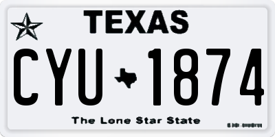 TX license plate CYU1874