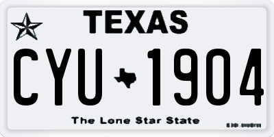 TX license plate CYU1904