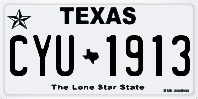 TX license plate CYU1913