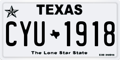 TX license plate CYU1918