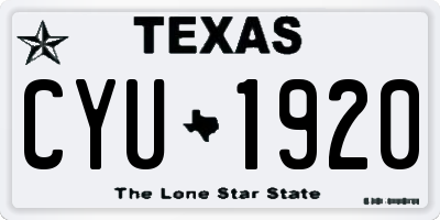 TX license plate CYU1920