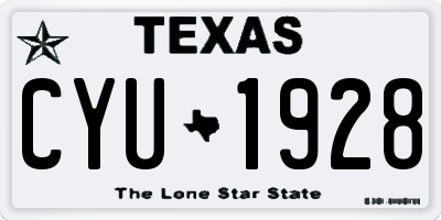 TX license plate CYU1928