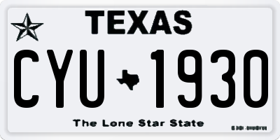 TX license plate CYU1930