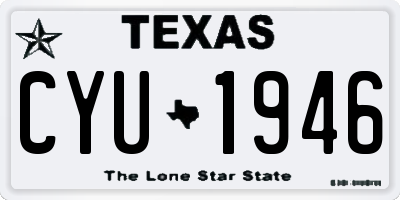 TX license plate CYU1946