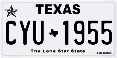 TX license plate CYU1955