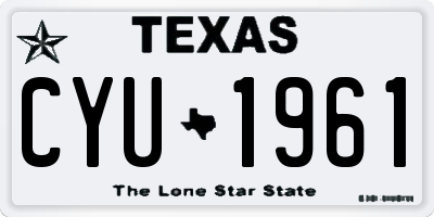 TX license plate CYU1961