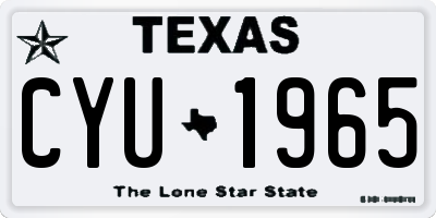 TX license plate CYU1965