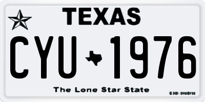 TX license plate CYU1976