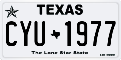 TX license plate CYU1977