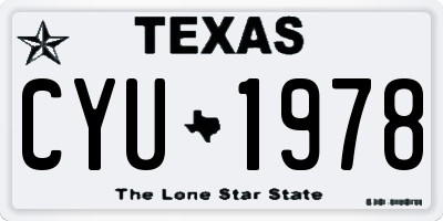 TX license plate CYU1978