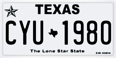 TX license plate CYU1980