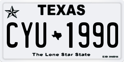 TX license plate CYU1990