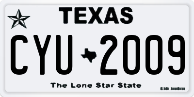 TX license plate CYU2009