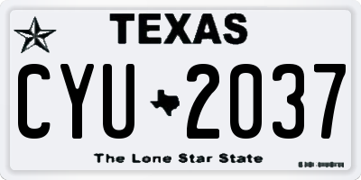 TX license plate CYU2037