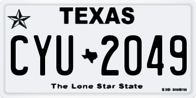 TX license plate CYU2049
