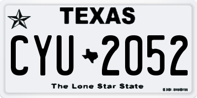 TX license plate CYU2052