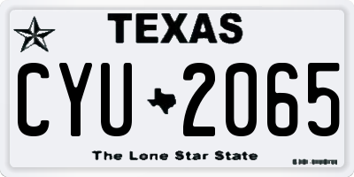 TX license plate CYU2065