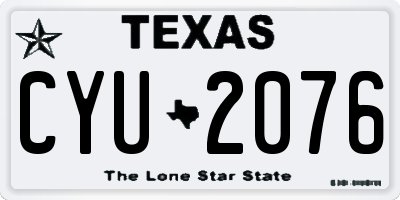 TX license plate CYU2076