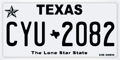 TX license plate CYU2082
