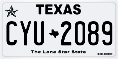 TX license plate CYU2089