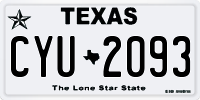 TX license plate CYU2093