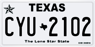 TX license plate CYU2102