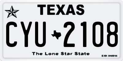 TX license plate CYU2108
