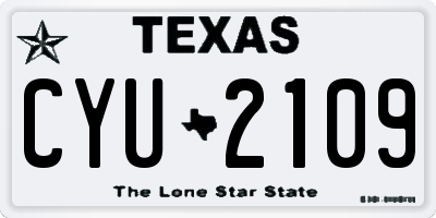 TX license plate CYU2109