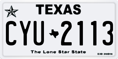 TX license plate CYU2113