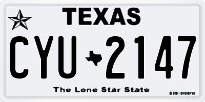TX license plate CYU2147