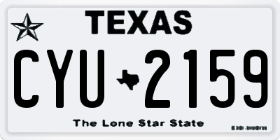TX license plate CYU2159