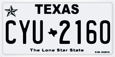 TX license plate CYU2160