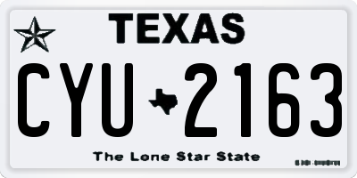 TX license plate CYU2163