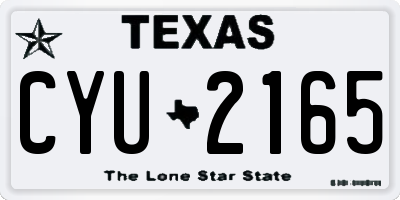 TX license plate CYU2165