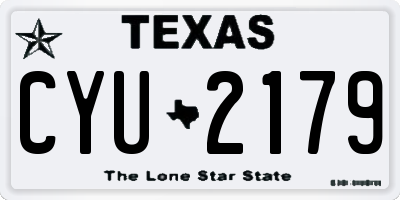TX license plate CYU2179