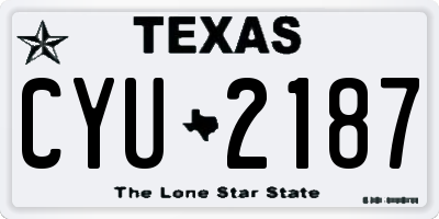 TX license plate CYU2187