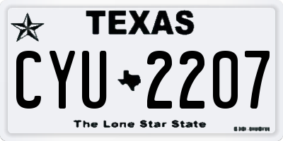 TX license plate CYU2207