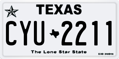 TX license plate CYU2211