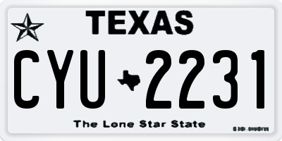 TX license plate CYU2231