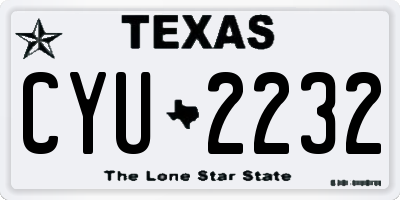 TX license plate CYU2232